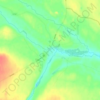 Carte topographique Pokka, altitude, relief