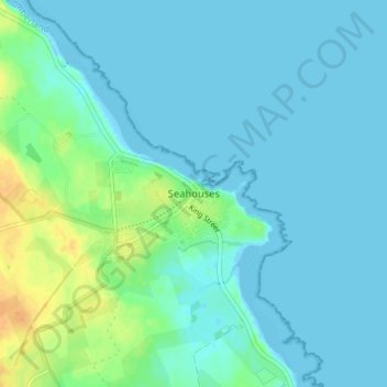 Carte topographique Seahouses, altitude, relief