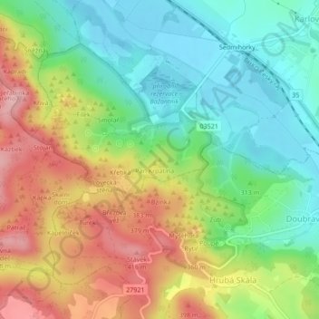 Carte topographique Bad, altitude, relief
