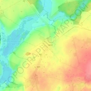 Carte topographique Teschendorf, altitude, relief