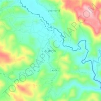 Carte topographique Morency, altitude, relief