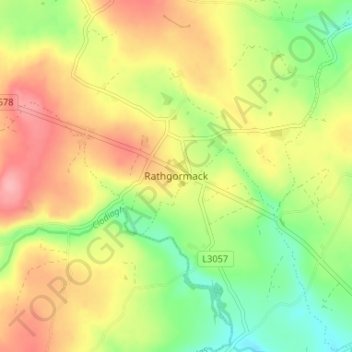 Carte topographique Rathgormack, altitude, relief