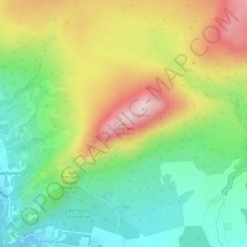 Carte topographique Conic Hill, altitude, relief