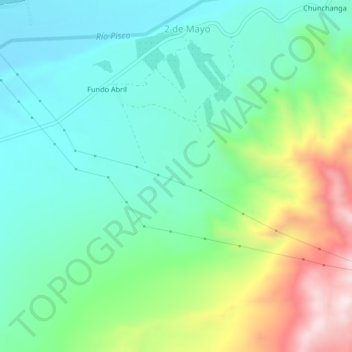 Carte topographique Provincia de Pisco, altitude, relief
