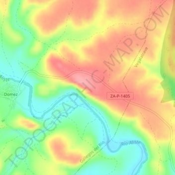 Carte topographique Guimares, altitude, relief