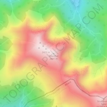 Carte topographique Eisenhut, altitude, relief