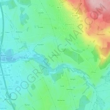 Carte topographique Neuburg, altitude, relief