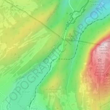 Carte topographique La Torne, altitude, relief