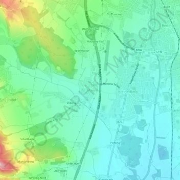 Carte topographique St. Marein, altitude, relief