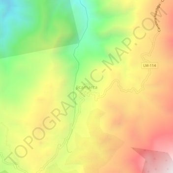 Carte topographique Jicamarca, altitude, relief