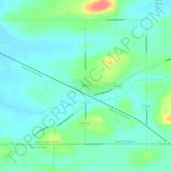 Carte topographique Dalton, altitude, relief