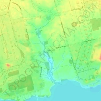 Carte topographique Nanticoke, altitude, relief