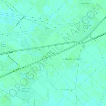 Carte topographique SOS Village, altitude, relief