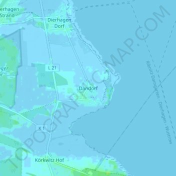 Carte topographique Dändorf, altitude, relief