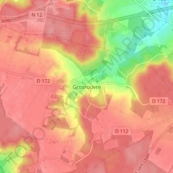Carte topographique Grosrouvre, altitude, relief
