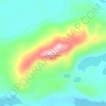 Carte topographique Tunk Mountain, altitude, relief