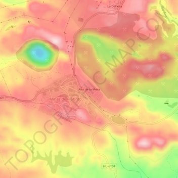 Carte topographique Alto de la Mesa, altitude, relief