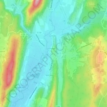 Carte topographique Saint-Julien, altitude, relief
