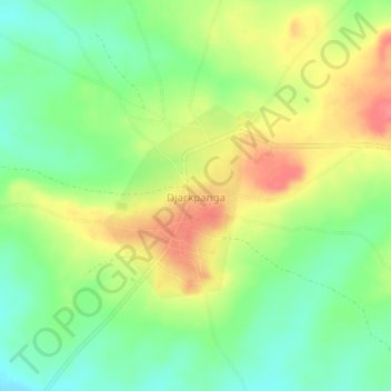Carte topographique Djarkpanga, altitude, relief