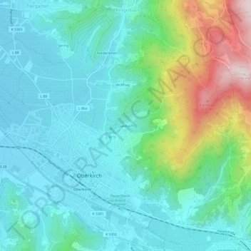 Carte topographique Gaisbach, altitude, relief