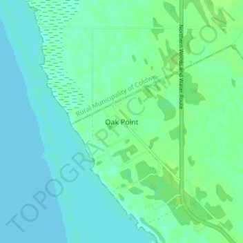 Carte topographique Oak Point, altitude, relief