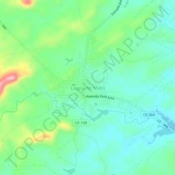Carte topographique Lagoa do Mato, altitude, relief