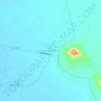 Carte topographique Mesones Muro, altitude, relief