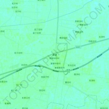 Carte topographique 淮镇, altitude, relief