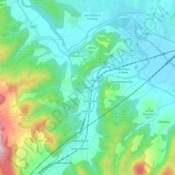 Carte topographique Novoli, altitude, relief