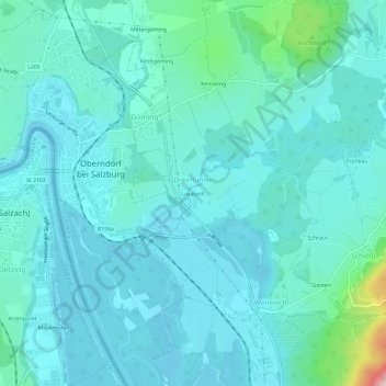Carte topographique Lukasedt, altitude, relief