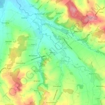 Carte topographique Mairing, altitude, relief