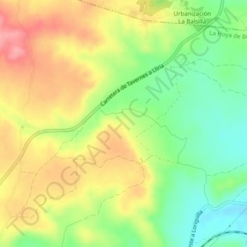 Carte topographique El Aguilar, altitude, relief
