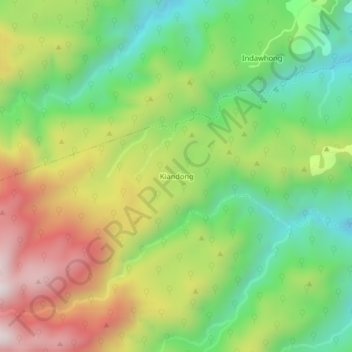 Carte topographique Kiandong, altitude, relief