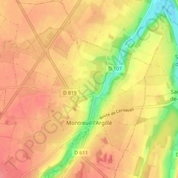 Carte topographique La Hêtraie, altitude, relief