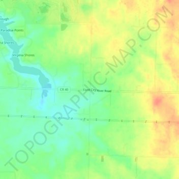 Carte topographique Ford City, altitude, relief