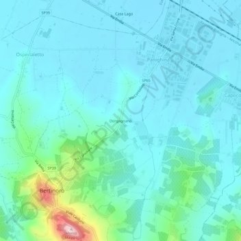 Carte topographique Dorgagnano, altitude, relief