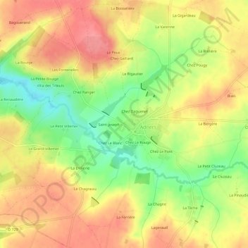 Carte topographique La Porte, altitude, relief