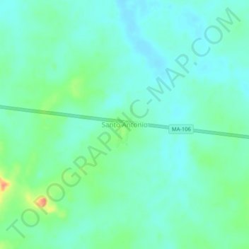 Carte topographique Santo Antonio, altitude, relief