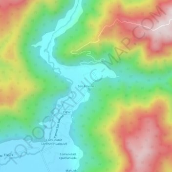 Carte topographique San Ernesto, altitude, relief