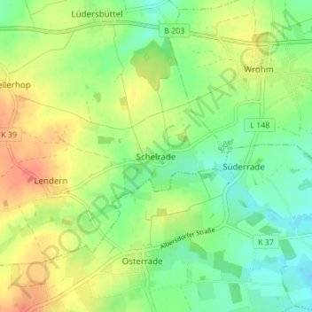 Carte topographique Schelrade, altitude, relief