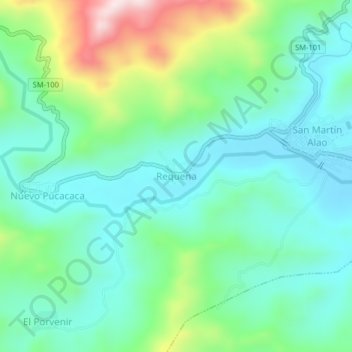 Carte topographique Requena, altitude, relief