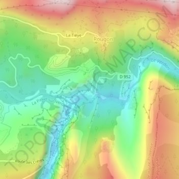 Carte topographique Point Sublime, altitude, relief