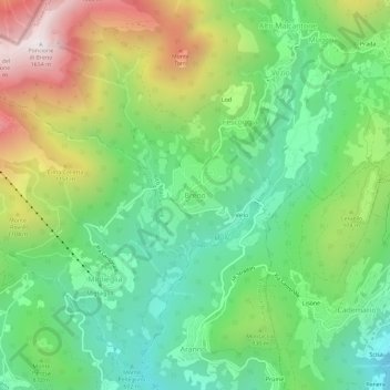 Carte topographique Breno, altitude, relief