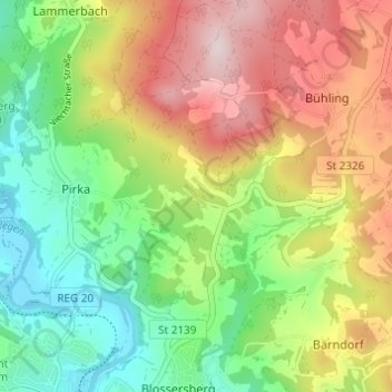 Carte topographique Eben, altitude, relief