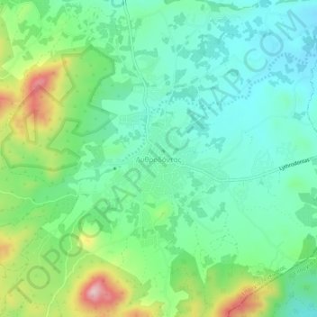Carte topographique Lythrodontas, altitude, relief