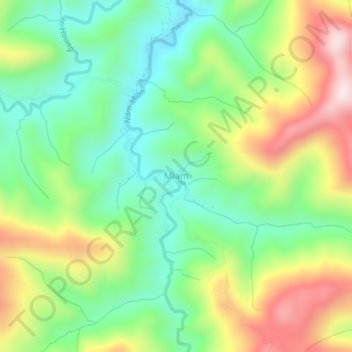 Carte topographique Miam, altitude, relief