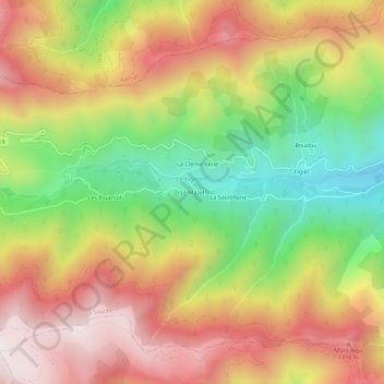 Carte topographique Le Mazel, altitude, relief