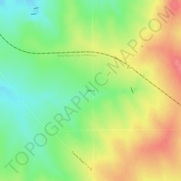 Carte topographique Deora, altitude, relief