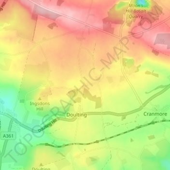 Carte topographique Chelynch, altitude, relief