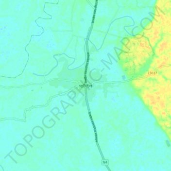 Carte topographique Ghatail, altitude, relief